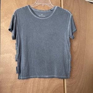 American eagle soft & sexy crew top with cutout details on the sides.